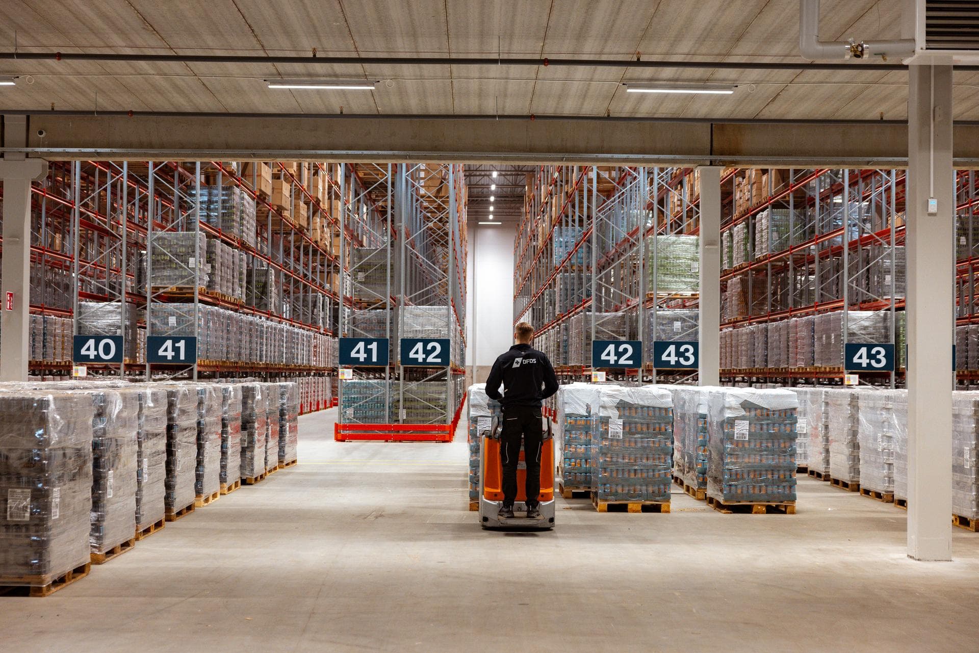 Interior of a warehouse.