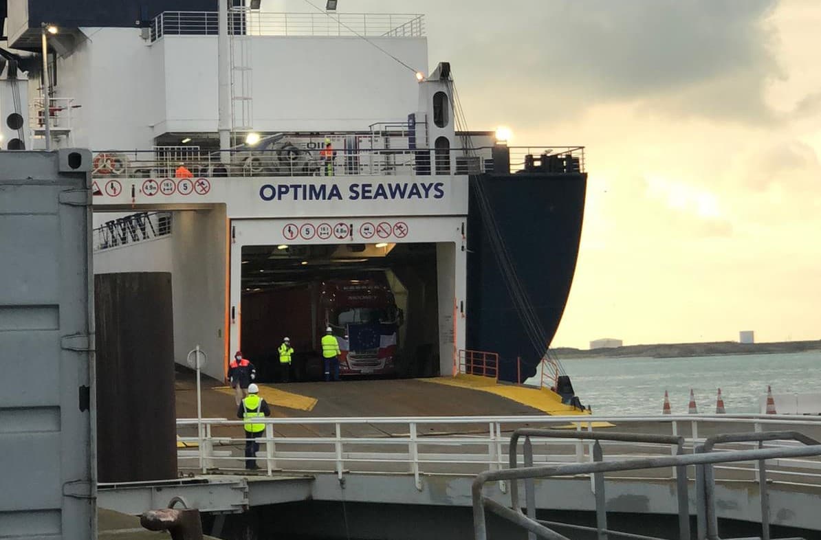 DFDS vessel departing Rosslare