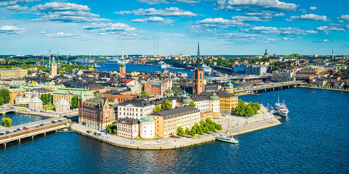 Vue de dessus de la ville de Stockholm