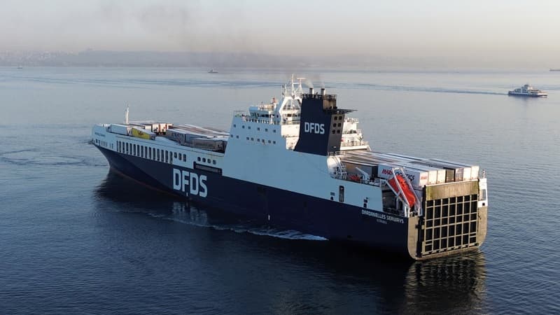The vessel Dardanelles Seaways on her way at sea