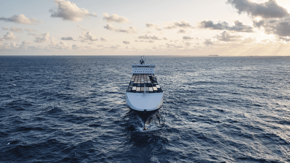 DFDS freight ship crossing the North Sea